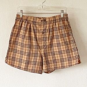 Burberry Beige and Black Plaid Men's Boxer Shorts